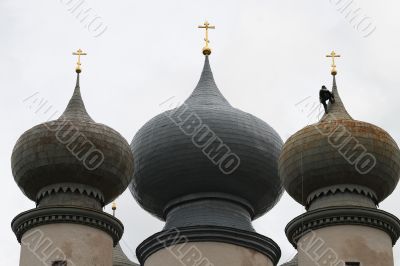 The spider-man on a dome of church