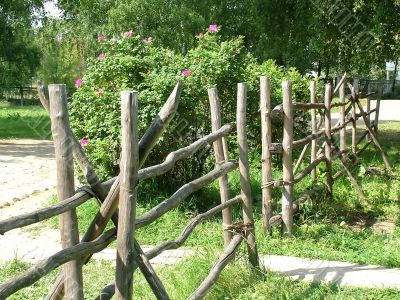 Museum of wooden architecture. Old fence