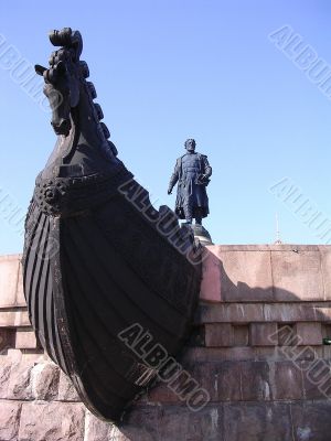 Russia, Tver, a monument Afanasiyu Nikitin