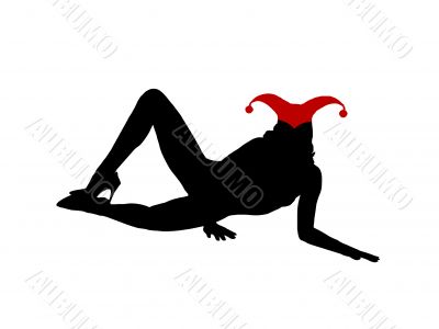  Black sexy laying girl silhouette