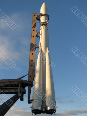 Space rocket in the evening