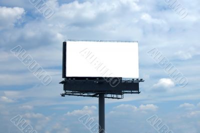 Blank white billboard