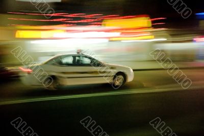 taxi in motion