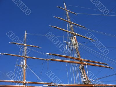 Sailing ship in port