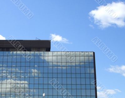 Clouds Reflected in Office Building
