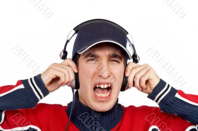 Disc jockey shouting