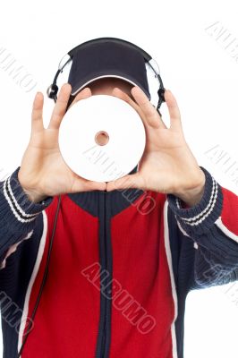 DJ holding a disc DJ holding a disc