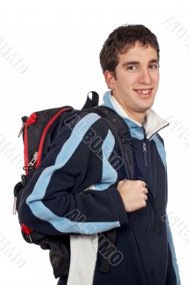 Young student with backpack