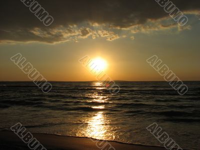 Sunset, Azov sea coast, nearest Kerch city, Crimea
