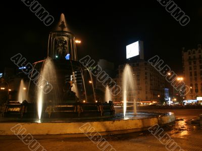 Fountain, night