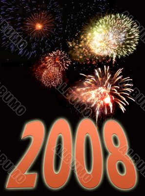 fireworks and new year text 2