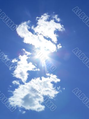 blue sky and sun rays 2