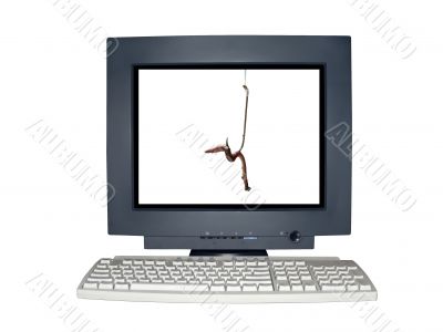 isolated computer monitor - phishing isolated computer monitor - phishing