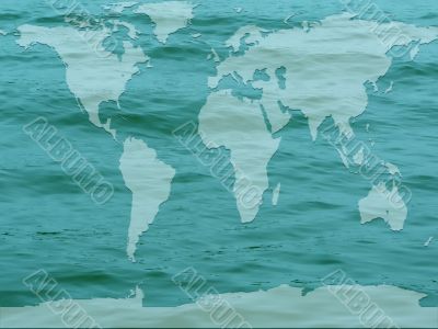 global map flooded earth