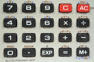 Closeup Calculator Keyboard