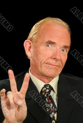 Peace Sign Businessman