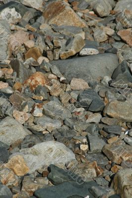 Granite pebbles, rounded by the ocean
