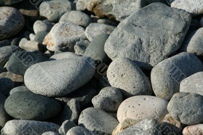 Granite pebbles, rounded by the ocean