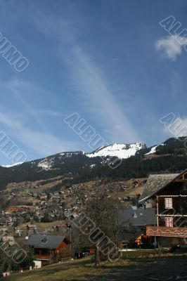 Alpine village and valley