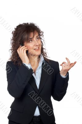 Smiling business woman talking with phone