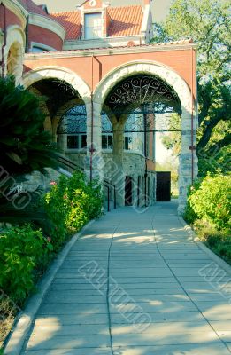 Covered Carriage Entrance of an Old Southern Masion