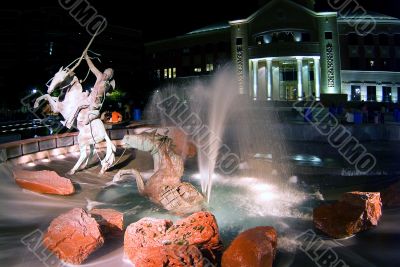 Horse and rider monument