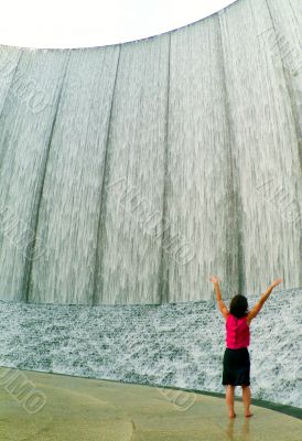 Manmade Waterfall in the City