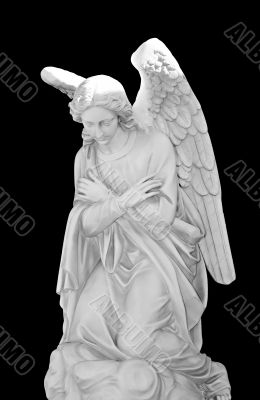 Marble Angel Isolated on Black