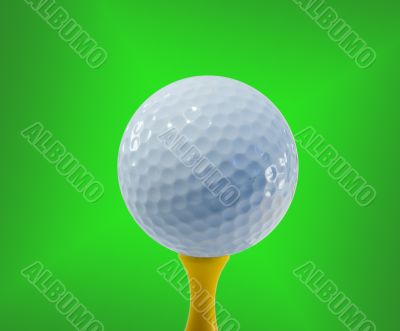 Golf ball ready for hitting