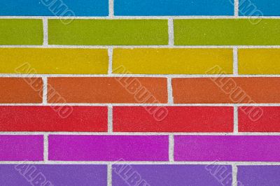 rainbow colorful brick wall background texture