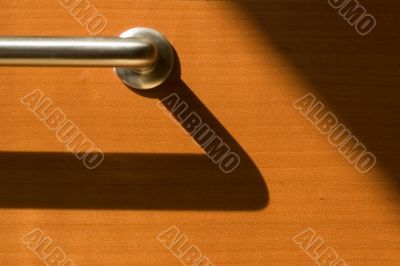 Detail of steel handle with shadow