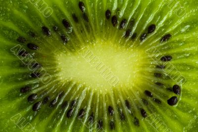 Ripe kiwi macro with seeds