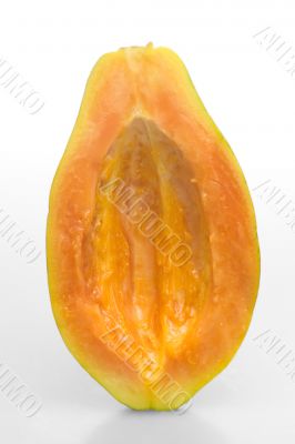 Papaya orange  flesh isolated