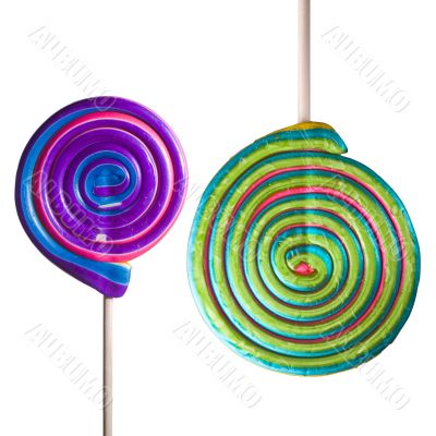 Multicolored sweet lollipops