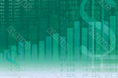 Positive financial dollar result chart background