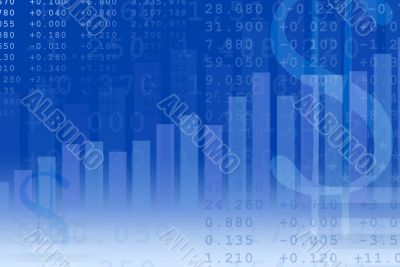 Positive financial dollar result chart background