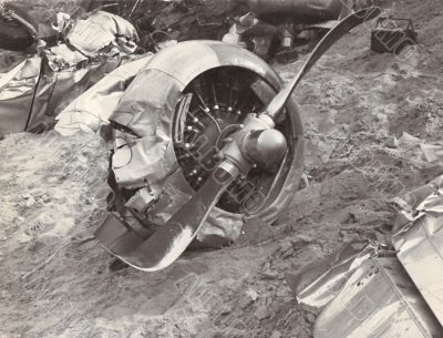 Jet engine after a crash