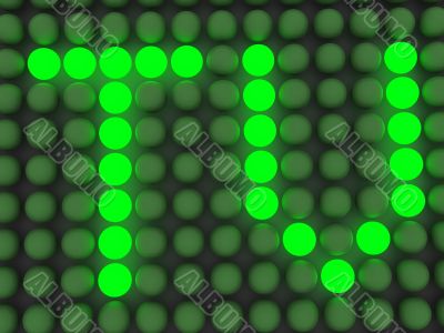 word on the electronic display. TV