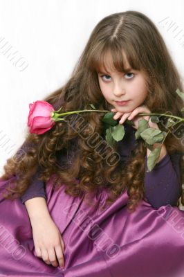 Portrait with red rose.