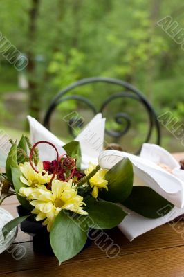 Dinner table in the garden