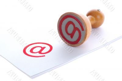 mail symbol in rubber stamp