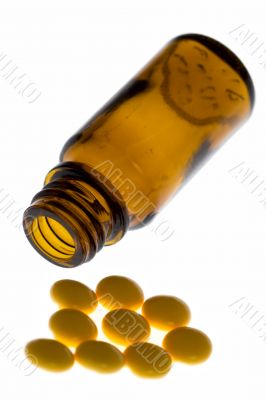 Fallen bottle of pills