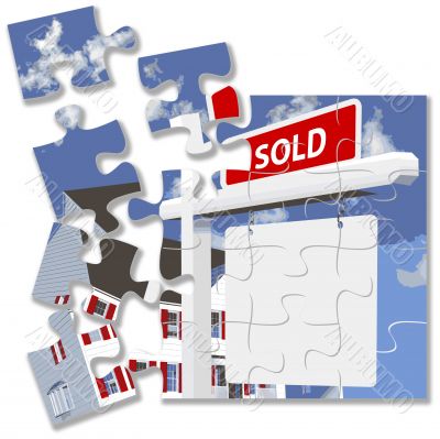 Home SOLD Sign Jigsaw Puzzle