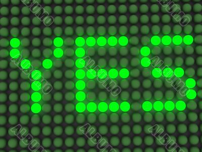 word on the electronic display. yes