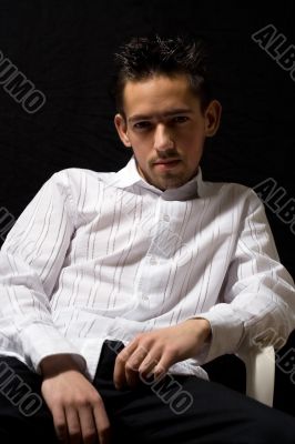 man in white shirt