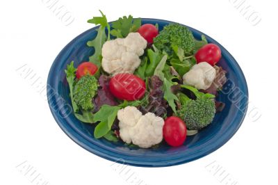 cauliflower tomato salad on white