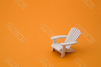 Isolated white deck chair