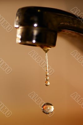 Water droplet from tap