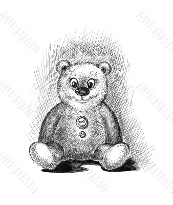 Cute teddy bear sketch