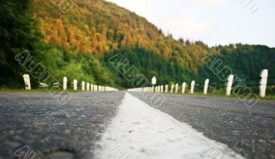  Mountain landscape - empty highway, forest